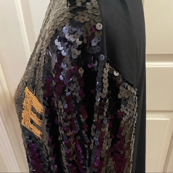 🖤💛LAST ONE!! NEW Black Gold Game Day Sequined Short Sleeve Dress Tunic - Picture 3 of 5